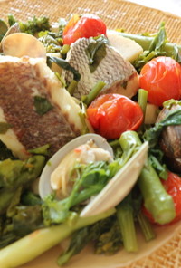 春野菜と鯛のアクアパッツァ