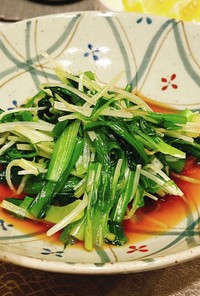 小松菜と水菜の辛子出汁醤油和え