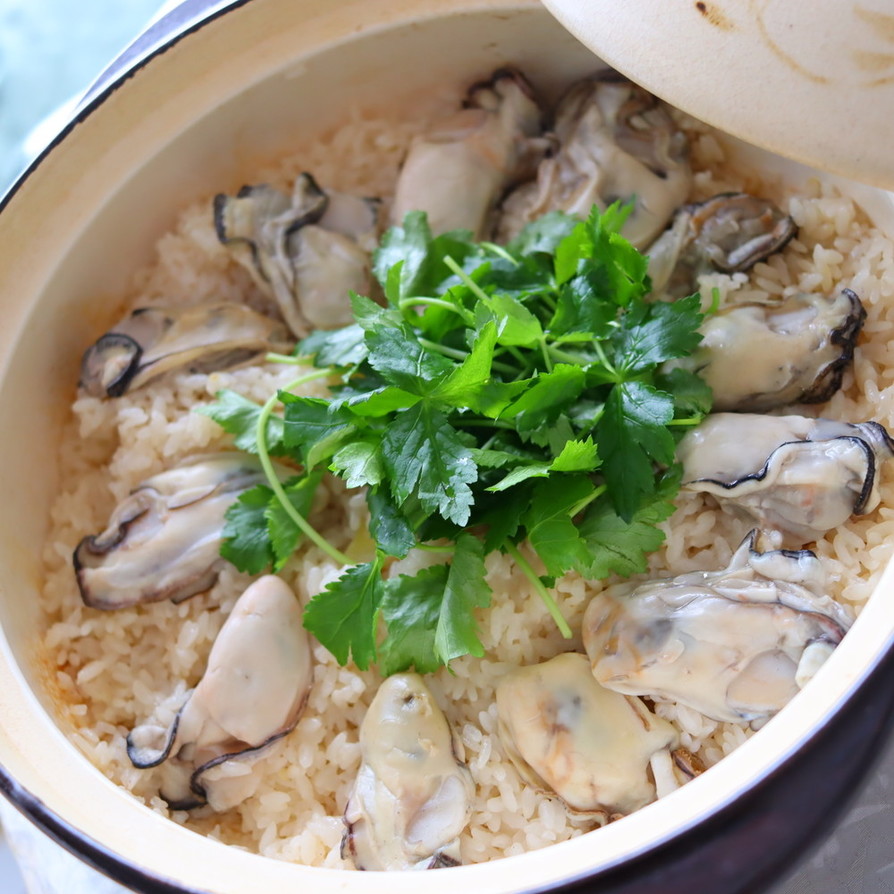土鍋で作るふっくら牡蠣ご飯♡の画像