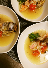 金目鯛とアサリのスープ