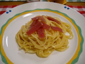 生ハムの簡単☆あっさりカルボナーラ