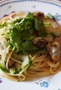 白菜と牡蠣のペペロンチーノ