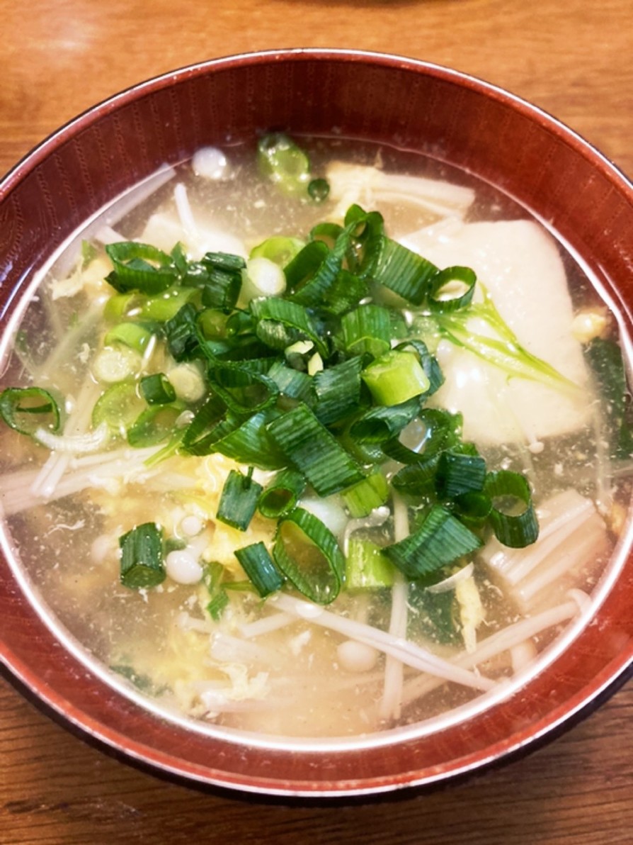 豆腐えのき　鳥ダシ中華スープの画像