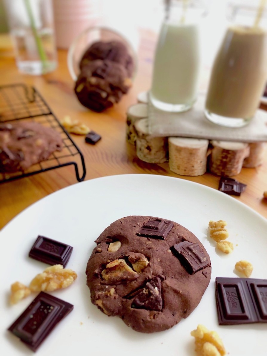 米粉でざくざくチョコナッツクッキーの画像