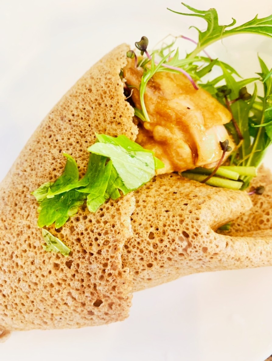 竹松カレータンドリーチキン蕎麦粉ガレットの画像