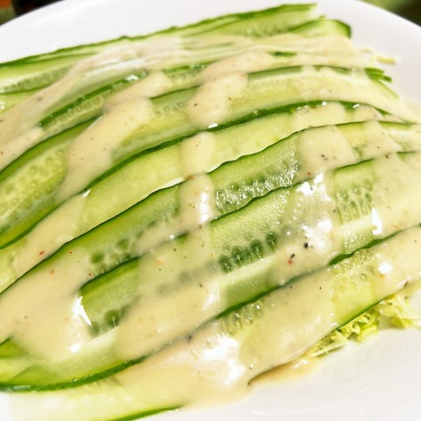 簡単きゅうりの極薄スライスグリーンサラダ