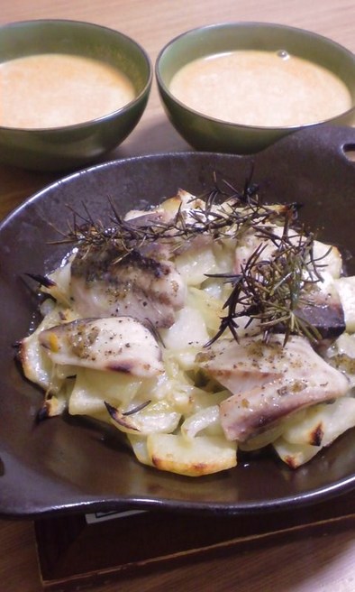 イタリア風お魚オーブン焼き☆和の調味料での写真