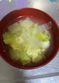白菜と卵のコンソメスープ
