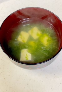 豆腐と青のりの味噌汁^^