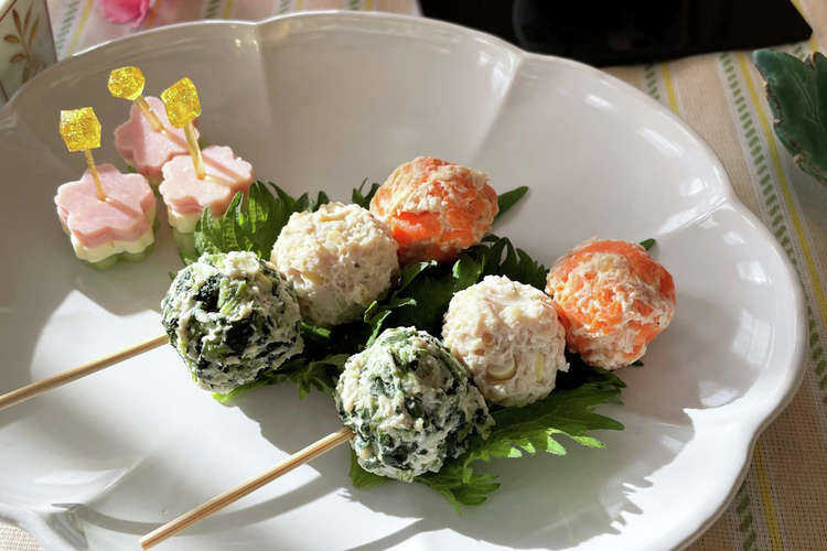 ひな祭りに可愛い 三色肉団子 レシピ 作り方 By 松前屋 クックパッド 簡単おいしいみんなのレシピが373万品
