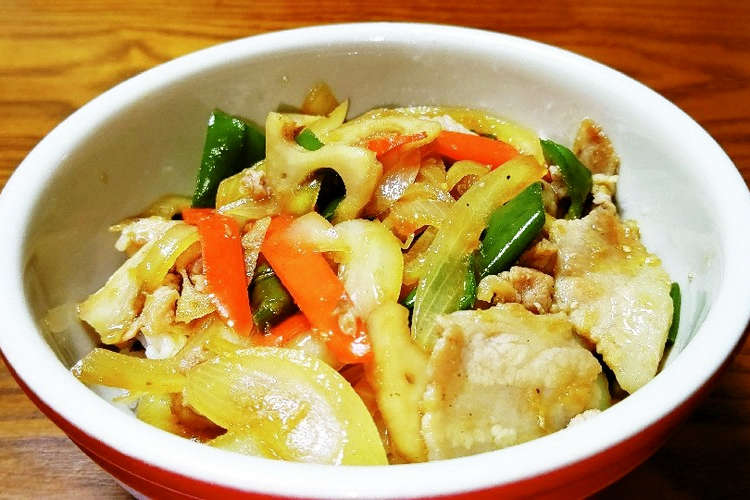 豚切り落としで野菜多め丼 レシピ 作り方 By いくおっちゃん クックパッド 簡単おいしいみんなのレシピが376万品