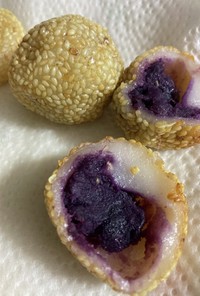 紫芋のゴマ団子