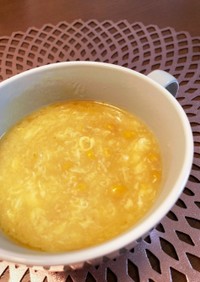 シロさんの卵とコーンの中華スープ
