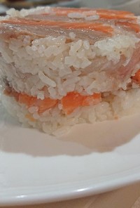刺身の切れ端で作る 押し寿司ミニケーキ