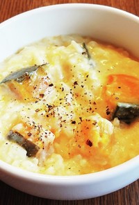 生米から作るかぼちゃの豆乳粥