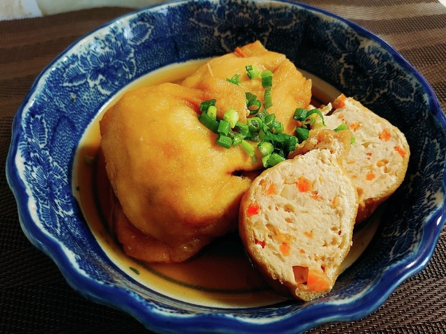 鶏ひき肉の油揚げ袋煮の画像