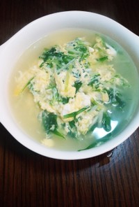 簡単☆水菜と卵のスープ