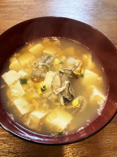 簡単！東マルのうどんスープで牡蠣豆腐の写真