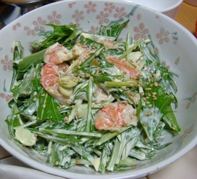 えびと水菜の簡単サラダ