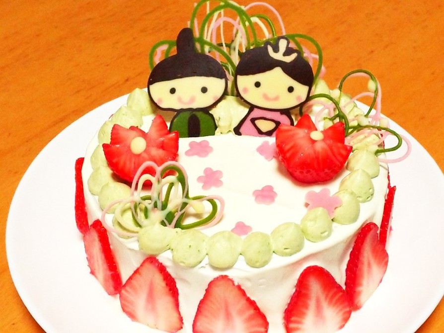 かわいい♡ひな祭りデコレーションケーキの画像