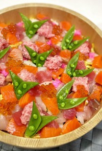 簡単に映え☆彩り海鮮バラちらし寿司