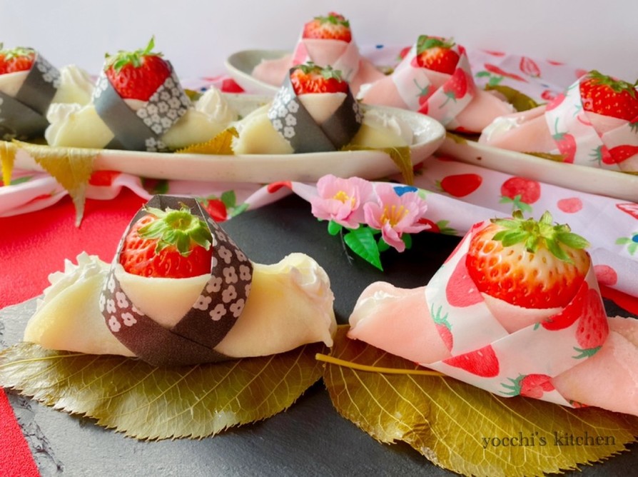ひな祭り簡単デザート！桜餅おひなさまの画像