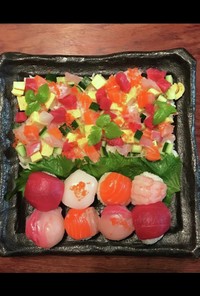 海鮮ちらし寿司＆手毬寿司セット盛り付け方