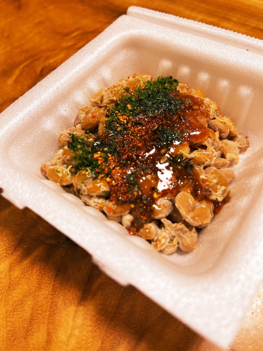 焼肉のタレでご飯がすすむ☆夫の納豆♬の画像