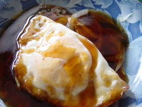 半月目玉焼きのサッと甘酢煮