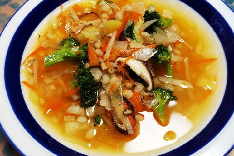 麦と野菜の朝スープ レシピ 作り方 By つちにんじん クックパッド 簡単おいしいみんなのレシピが372万品