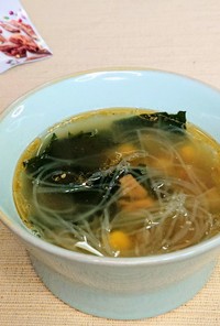 プラントビーフジャーキーの中華風スープ