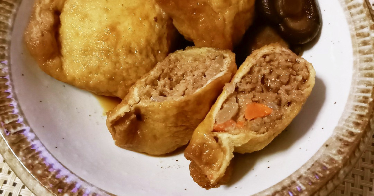 簡単 挽き肉入り油揚げの煮物 レシピ 作り方 By ポテチ犬 クックパッド 簡単おいしいみんなのレシピが367万品