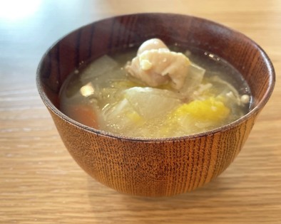 無水調理★鶏肉と野菜の鶏ガラ塩麹スープの写真
