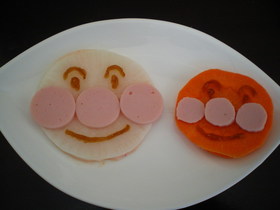 野菜でアンパンマンのサンドイッチ♪