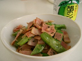 インゲンとベーコンのポン酢炒め