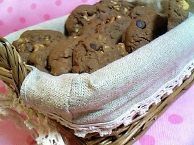 チョコとナッツのドロップクッキーの写真