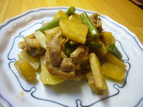 豚肉とヤーコンのすっぱ炒め
