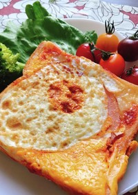 簡単朝食お弁当♪卵焼き器でハム卵トースト