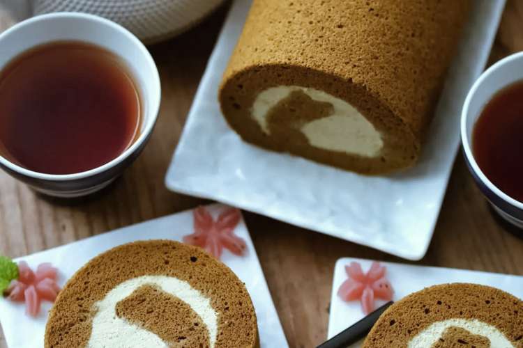 ほうじ茶シフォン ロールケーキ レシピ 作り方 By れっさーぱんだ クックパッド 簡単おいしいみんなのレシピが375万品