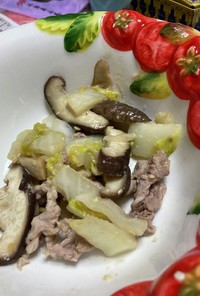豚味噌　白菜　椎茸オガタライス