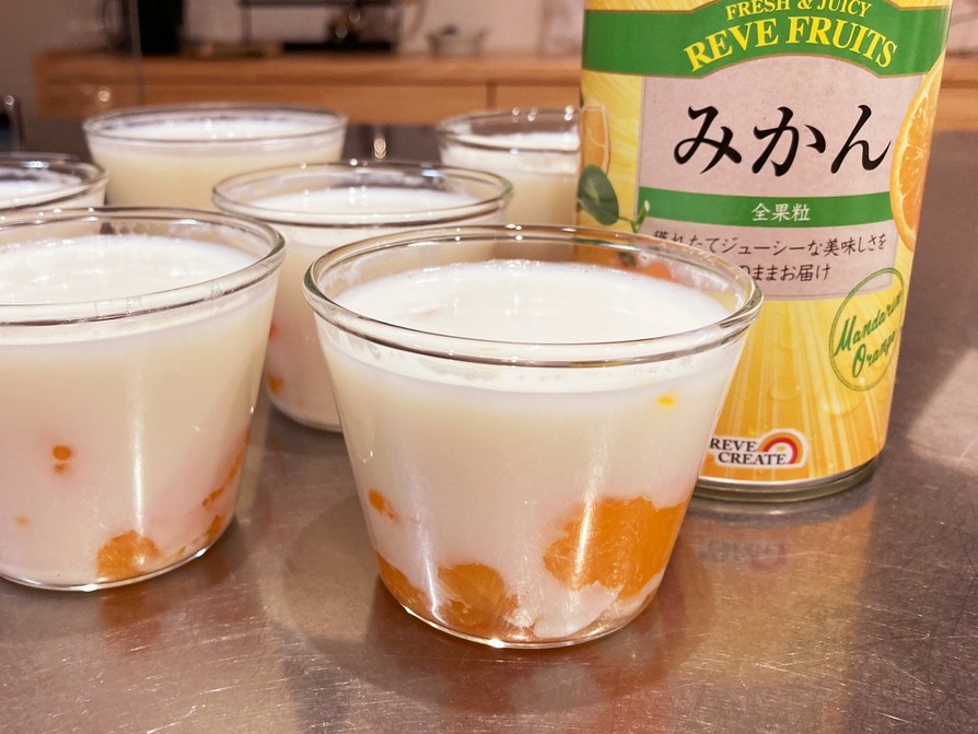 みかん入り牛乳寒天