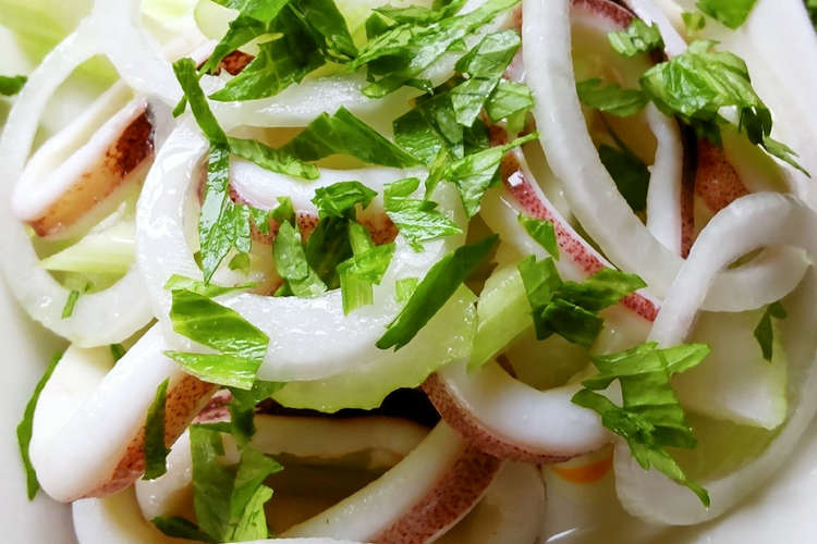 イカとセロリと新玉ねぎのレモンマリネ レシピ 作り方 By 花時計咲いた クックパッド 簡単おいしいみんなのレシピが371万品