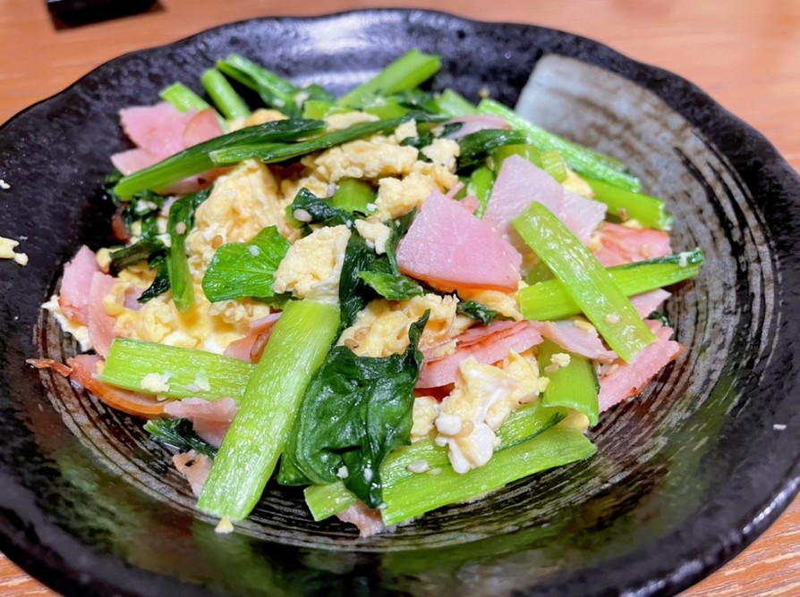 小松菜と卵の中華炒めの画像