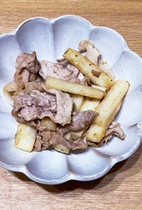 豚バラ肉と長芋のポン酢炒め