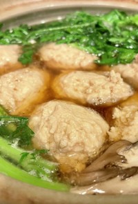 春菊と鶏団子のスープ