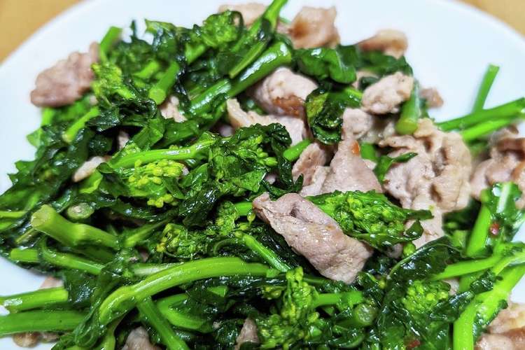 菜の花と豚肉のオイスターソース炒め レシピ 作り方 By さっちママ クックパッド 簡単おいしいみんなのレシピが367万品