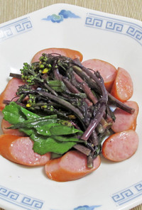 紅菜苔とウインナーの炒め物