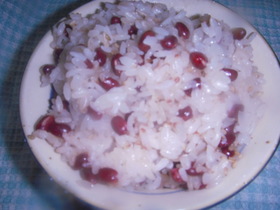 小豆と赤ワインのおこわ