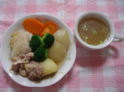 野菜のスープ煮＆スープの写真