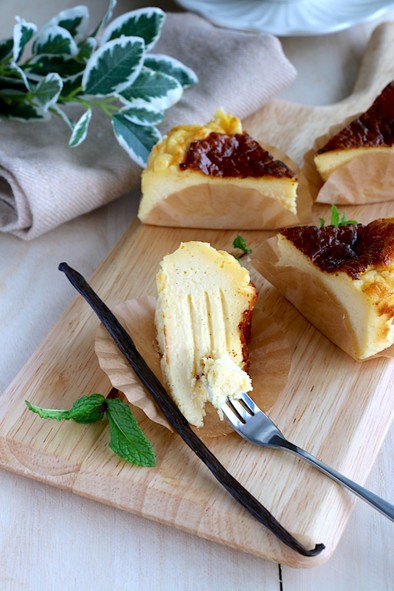 バニラとラムの♡リッチバスクチーズケーキの写真
